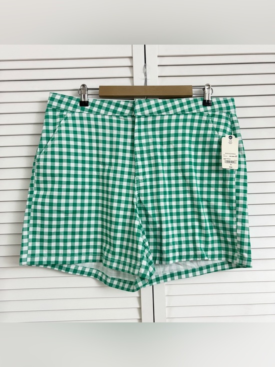 St. John's Bay Pants - St. John's Bay Women’s Green and White Gingham Bermuda Shorts, Size: 16, NWT